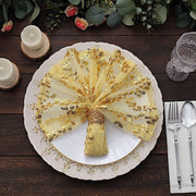 20" x 20" Sparkly Leaf Vine Embroidered Sequin Tulle Cloth Dinner Napkins NAP_02_FLOR_054