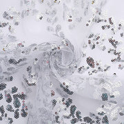 20" x 20" Sparkly Leaf Vine Embroidered Sequin Tulle Cloth Dinner Napkins NAP_02_FLOR_054