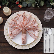 20" x 20" Sparkly Leaf Vine Embroidered Sequin Tulle Cloth Dinner Napkins NAP_02_FLOR_054