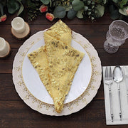 20" x 20" Sparkly Leaf Vine Embroidered Sequin Tulle Cloth Dinner Napkins NAP_02_FLOR_054