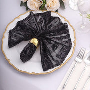 20" x 20" Tulle Net Fabric Napkin with Sequins and Geometric Pattern