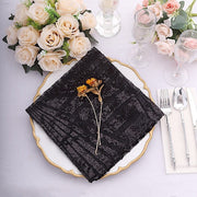 20" x 20" Tulle Net Fabric Napkin with Sequins and Geometric Pattern