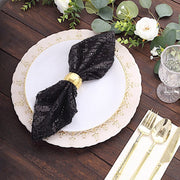 20" x 20" Tulle Net Fabric Napkin with Sequins and Geometric Pattern