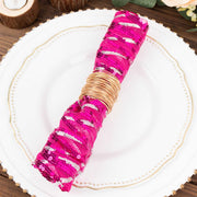 20" x 20" Tulle Net Fabric Napkin with Wavy Embroidered Sequins