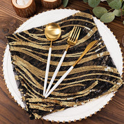 20" x 20" Wave Embroidered Sequin Mesh Dinner Napkin