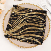 20" x 20" Wave Embroidered Sequin Mesh Dinner Napkin