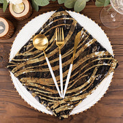 20" x 20" Wave Embroidered Sequin Mesh Dinner Napkin