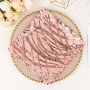 20" x 20" Wave Embroidered Sequin Mesh Dinner Napkin