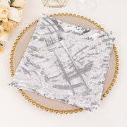 20" x 20" Wave Embroidered Sequin Mesh Dinner Napkin
