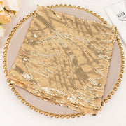 20" x 20" Wave Embroidered Sequin Mesh Dinner Napkin