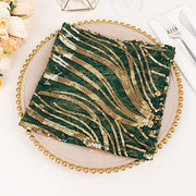 20" x 20" Wave Embroidered Sequin Mesh Dinner Napkin