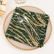 20" x 20" Wave Embroidered Sequin Mesh Dinner Napkin