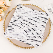 20" x 20" Wave Embroidered Sequin Mesh Dinner Napkin