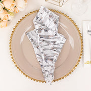 20" x 20" Wave Embroidered Sequin Mesh Dinner Napkin