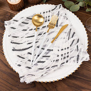 20" x 20" Wave Embroidered Sequin Mesh Dinner Napkin