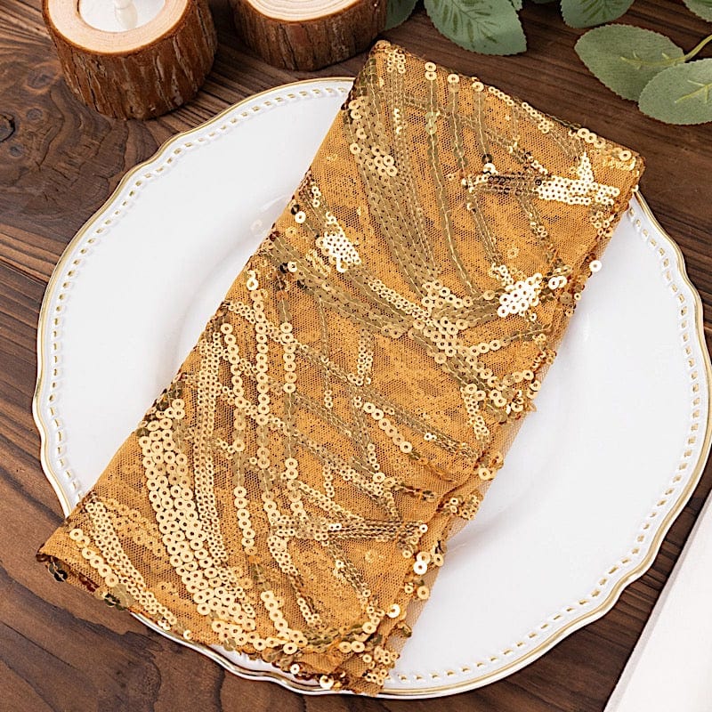 20" x 20" Wave Embroidered Sequin Mesh Dinner Napkin