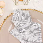 20" x 20" Wave Embroidered Sequin Mesh Dinner Napkin