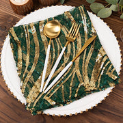 20" x 20" Wave Embroidered Sequin Mesh Dinner Napkin