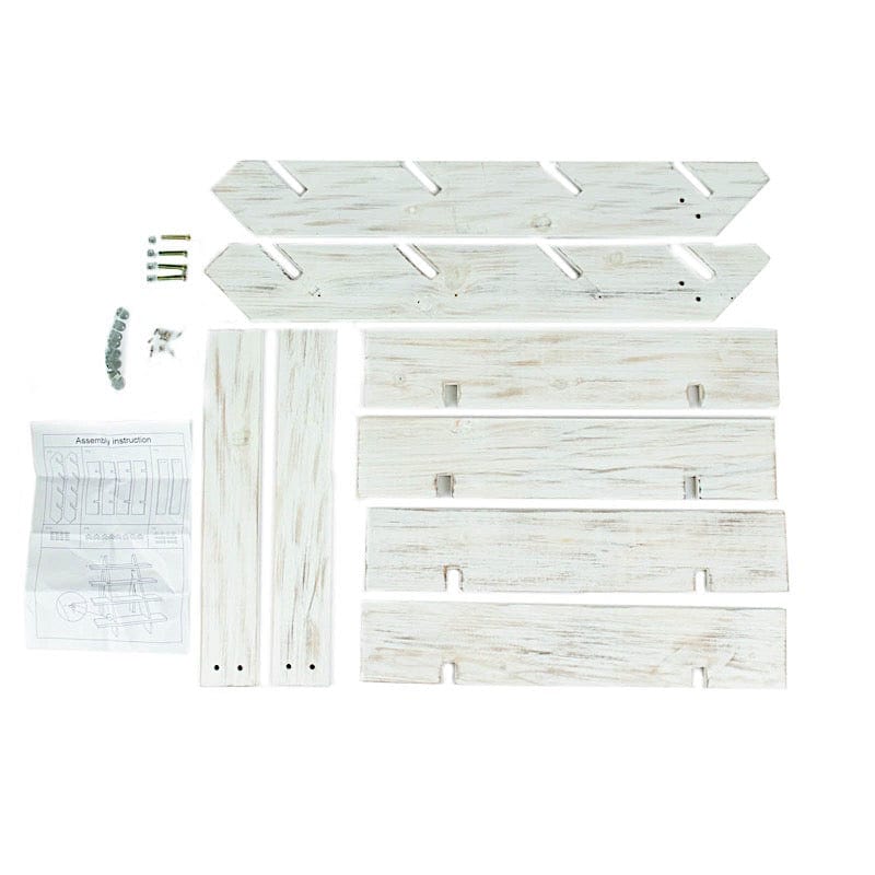 21" Ladder 4 Tier Wooden Cupcake Holder Dessert Display Stand - Whitewashed CAKE_WOD011_20_WHT