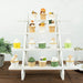 21" Ladder 4 Tier Wooden Cupcake Holder Dessert Display Stand - Whitewashed CAKE_WOD011_20_WHT
