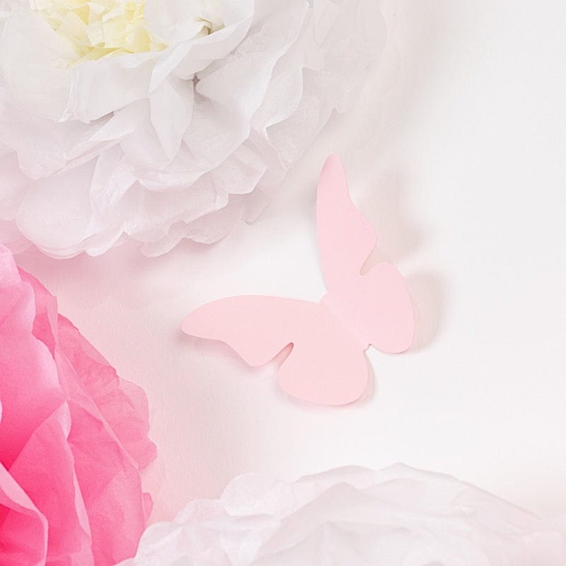 21 Tissue Paper Pom Poms Chrysanthemum Flowers with Butterflies and Leaves Set