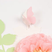 21 Tissue Paper Pom Poms Chrysanthemum Flowers with Butterflies and Leaves Set