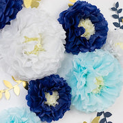 21 Tissue Paper Pom Poms Chrysanthemum Flowers with Butterflies and Leaves Set