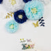 21 Tissue Paper Pom Poms Chrysanthemum Flowers with Butterflies and Leaves Set