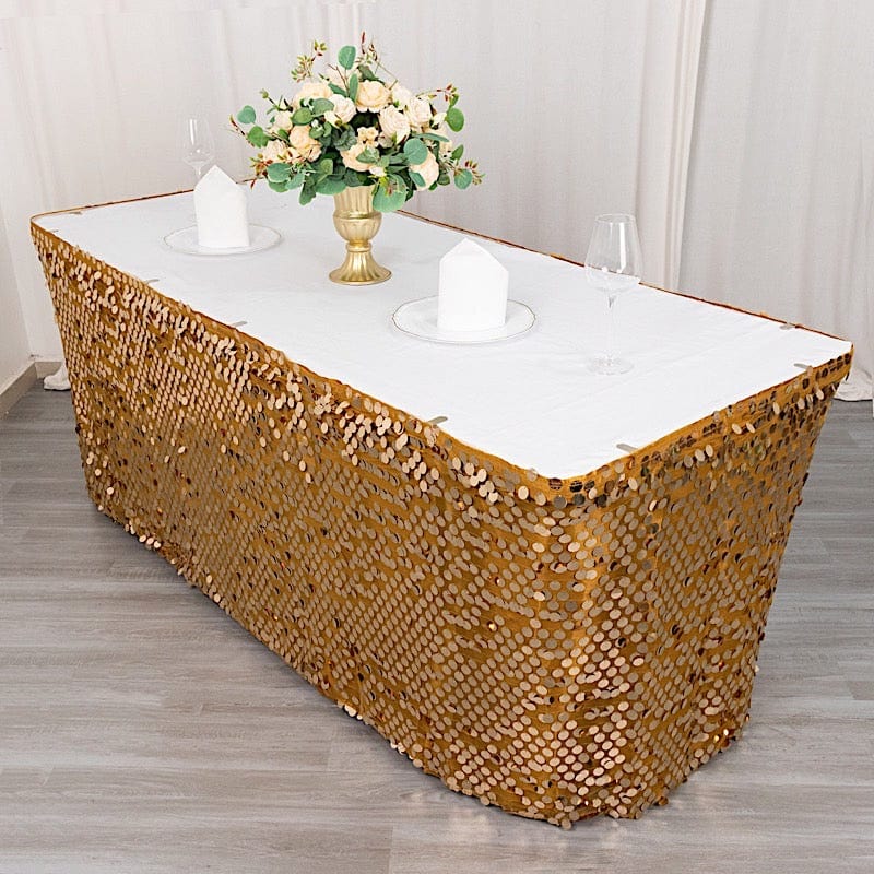 21ft Premium Big Payette Sequin Dual Layered Satin Table Skirt