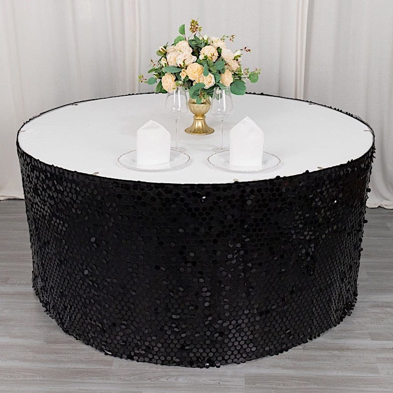 21ft Premium Big Payette Sequin Dual Layered Satin Table Skirt