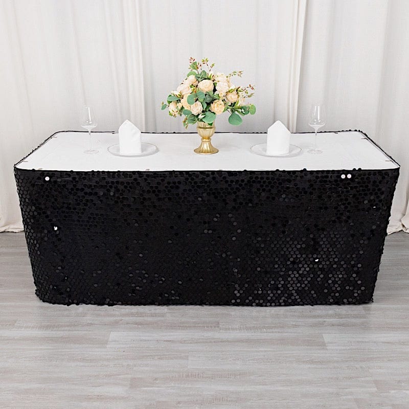 21ft Premium Big Payette Sequin Dual Layered Satin Table Skirt