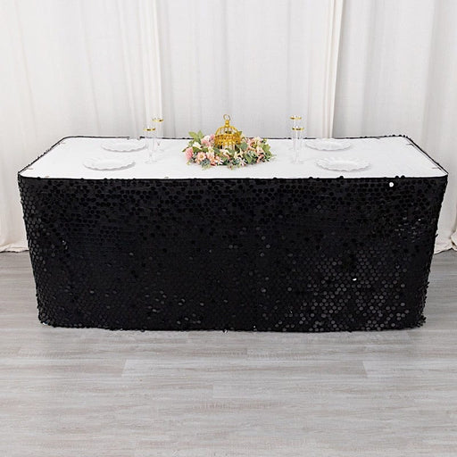 21ft Premium Big Payette Sequin Dual Layered Satin Table Skirt