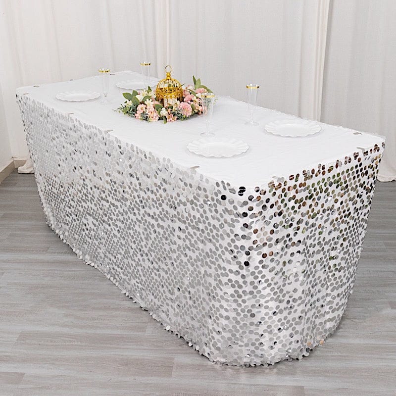 21ft Premium Big Payette Sequin Dual Layered Satin Table Skirt