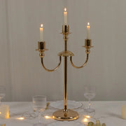 22" Metal 3 Arm Candelabra Taper Candle Holder - Gold CHDLR_CAND_039_3_GOLD