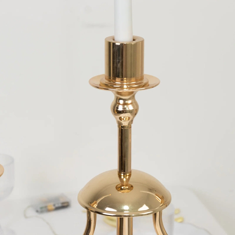 22" Metal 3 Arm Candelabra Taper Candle Holder - Gold CHDLR_CAND_039_3_GOLD