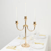 22" Metal 3 Arm Candelabra Taper Candle Holder - Gold CHDLR_CAND_039_3_GOLD