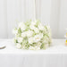 22" Pre-Arranged Silk Roses Bouquet Artificial Flower Ball - White ARTI_BALL_RS03_22_WHT