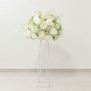 22" Pre-Arranged Silk Roses Bouquet Artificial Flower Ball - White ARTI_BALL_RS03_22_WHT