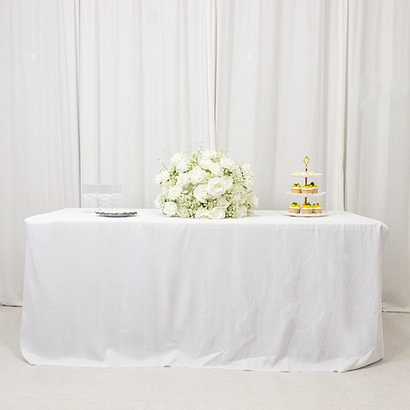 22" Pre-Arranged Silk Roses Bouquet Artificial Flower Ball - White ARTI_BALL_RS03_22_WHT