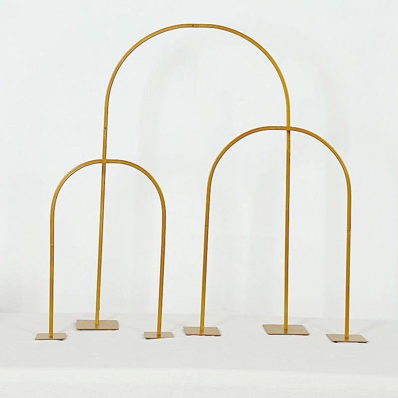 23" Metal Floral Chiara Arch Table Centerpiece with Rounded Top - Gold WOD_HOPMET06_24_GOLD