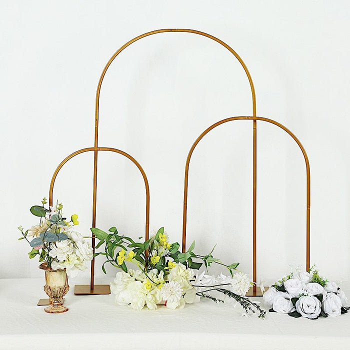 23" Metal Floral Chiara Arch Table Centerpiece with Rounded Top - Gold WOD_HOPMET06_24_GOLD