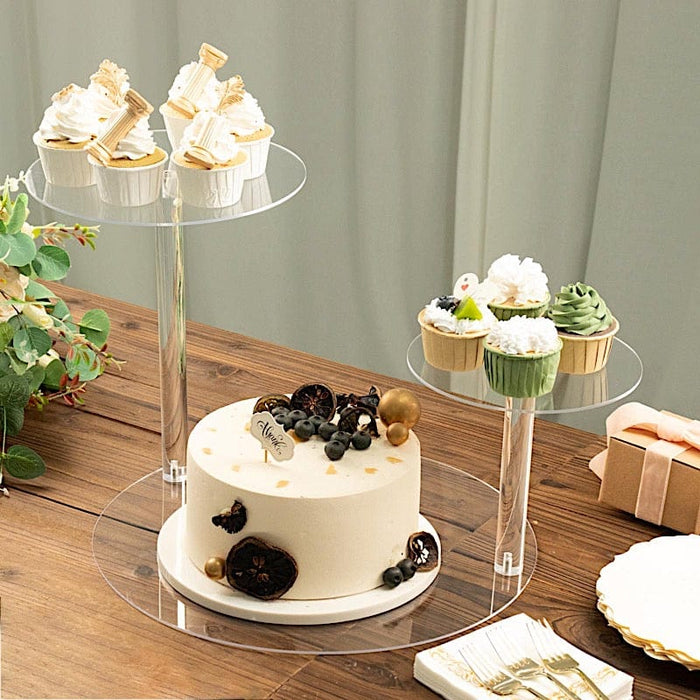 23" Spiral 3 Tier Round Plastic Cupcake Holder Dessert Display Stand - Clear CAKE_PLST_R011_3_CLR