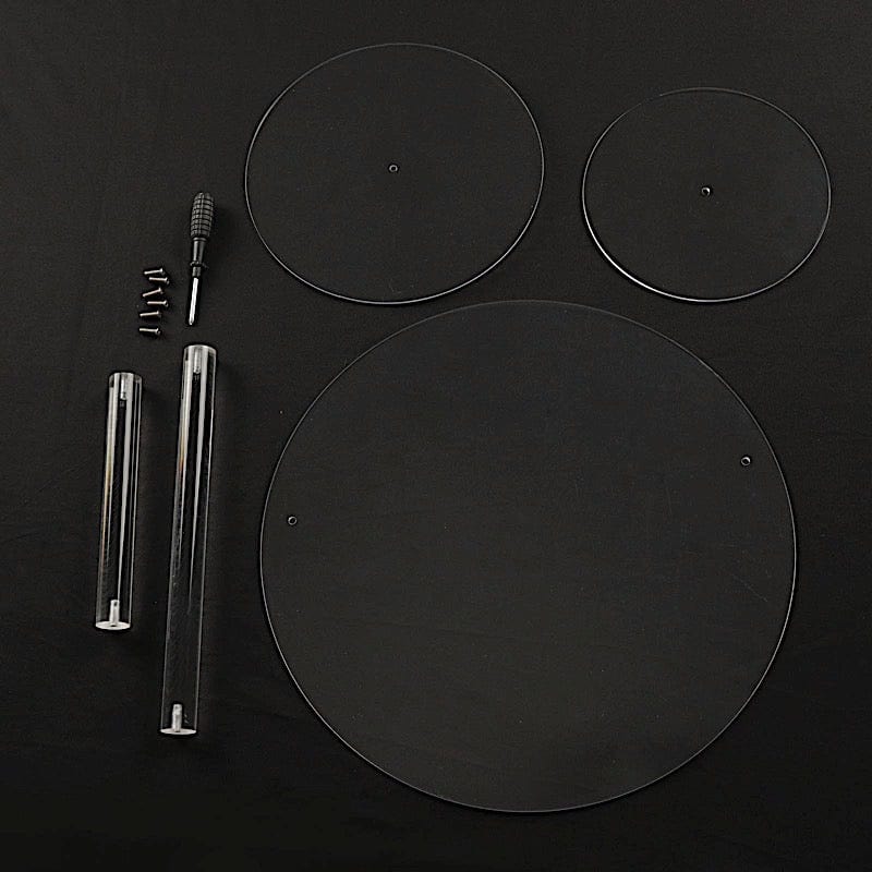 23" Spiral 3 Tier Round Plastic Cupcake Holder Dessert Display Stand - Clear CAKE_PLST_R011_3_CLR