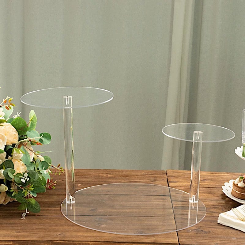 23" Spiral 3 Tier Round Plastic Cupcake Holder Dessert Display Stand - Clear CAKE_PLST_R011_3_CLR