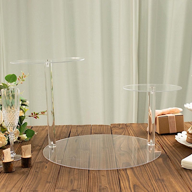 23" Spiral 3 Tier Round Plastic Cupcake Holder Dessert Display Stand - Clear CAKE_PLST_R011_3_CLR