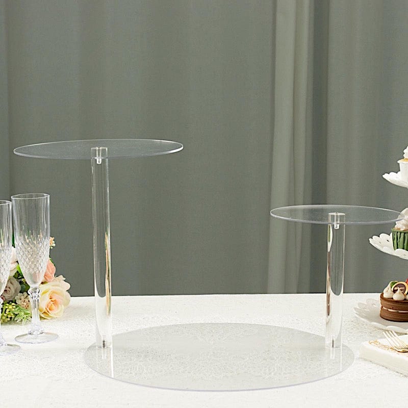 23" Spiral 3 Tier Round Plastic Cupcake Holder Dessert Display Stand - Clear CAKE_PLST_R011_3_CLR