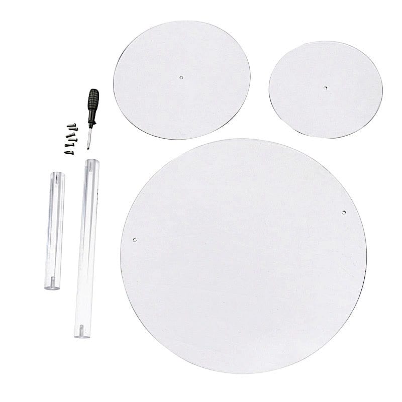 23" Spiral 3 Tier Round Plastic Cupcake Holder Dessert Display Stand - Clear CAKE_PLST_R011_3_CLR