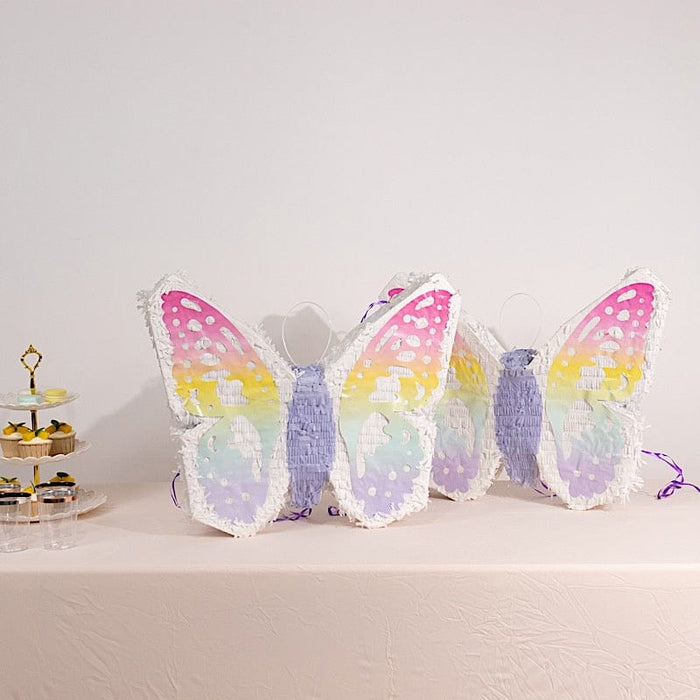23" x 19" Paper Butterfly Pinata with Pastel Colored Wings - Assorted DECO_PIATA02_19_WHT