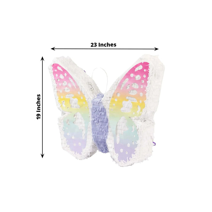 23" x 19" Paper Butterfly Pinata with Pastel Colored Wings - Assorted DECO_PIATA02_19_WHT