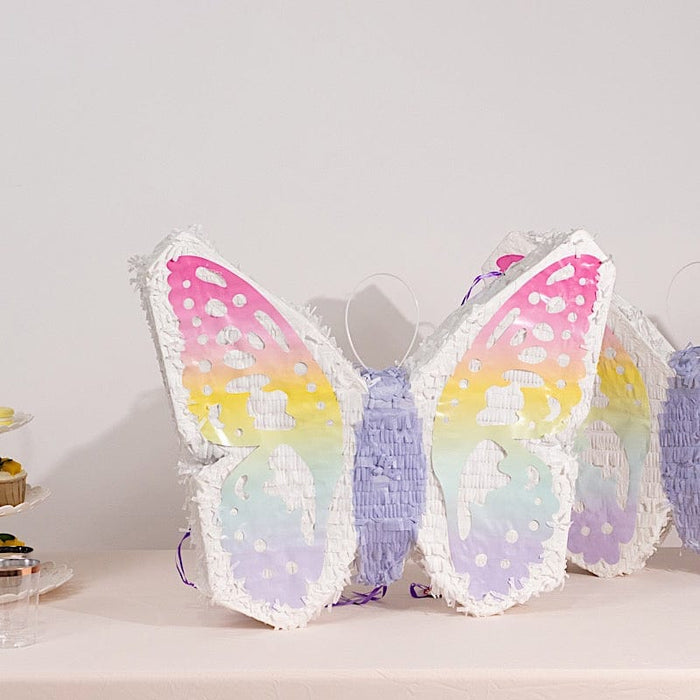 23" x 19" Paper Butterfly Pinata with Pastel Colored Wings - Assorted DECO_PIATA02_19_WHT
